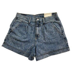American Eagle Denim Jean Mom Shorts Yoke Front Acid Wash Y2K 90s Size 12 NWT